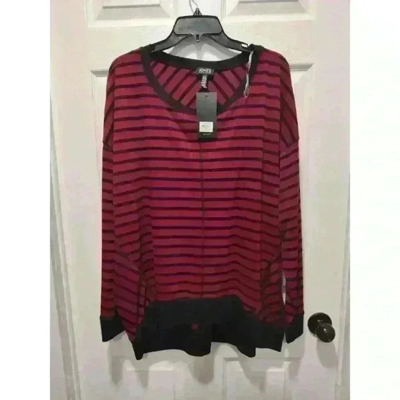 Jones‎ New York Sport Mulled Wine Black Striped Cotton Sweater 2XL - Picture 7 of 7